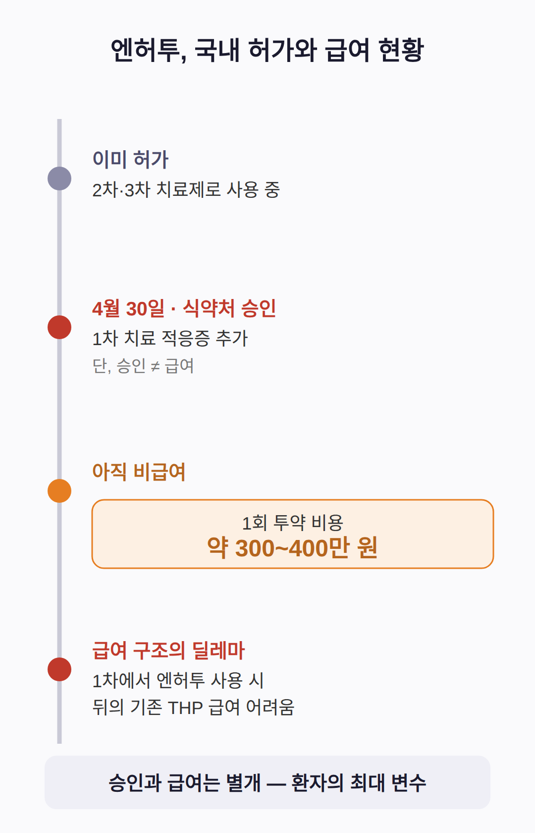 국내 허가와 급여, 비용