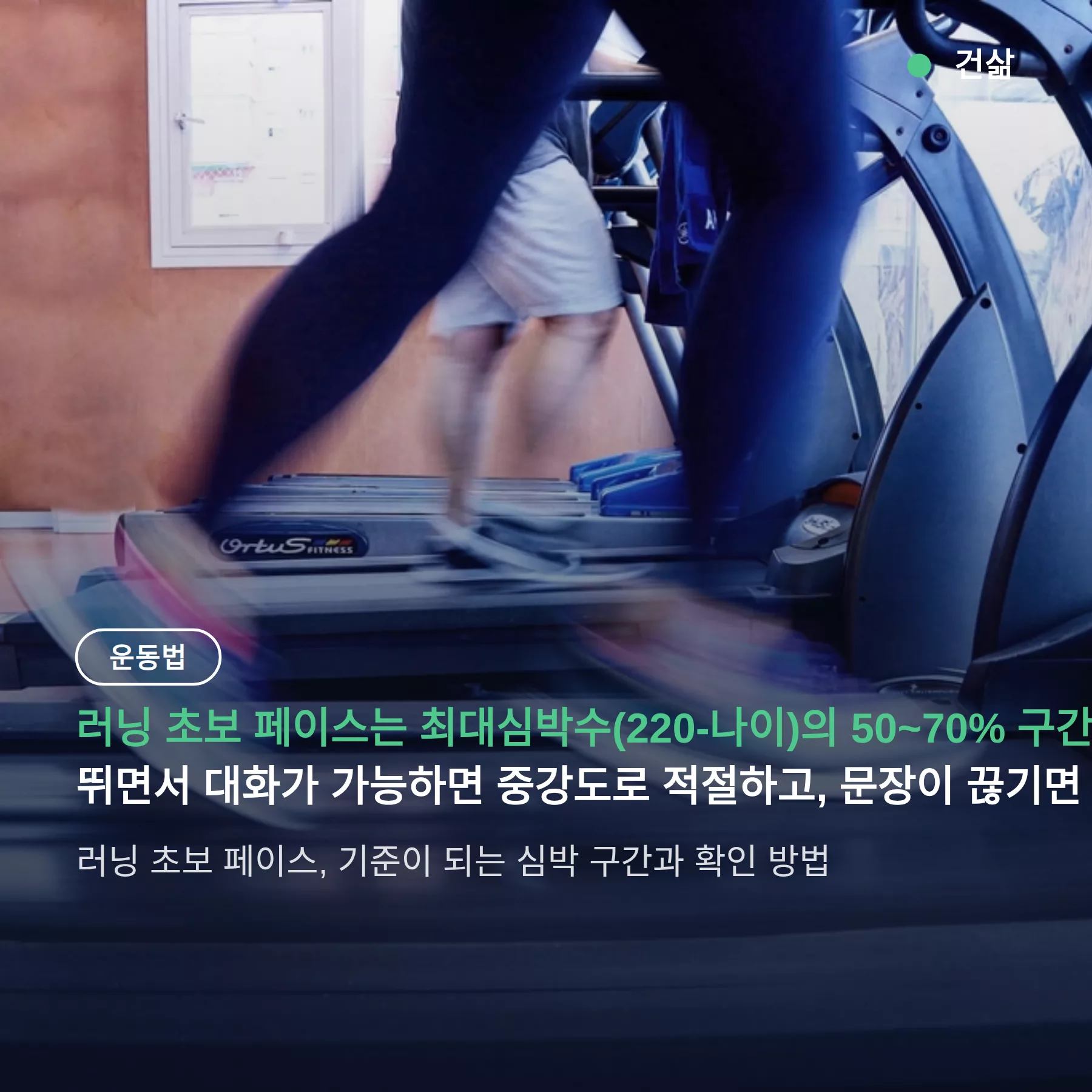 러닝 초보 페이스, 30대면 심박 분당 95~133회가 기준