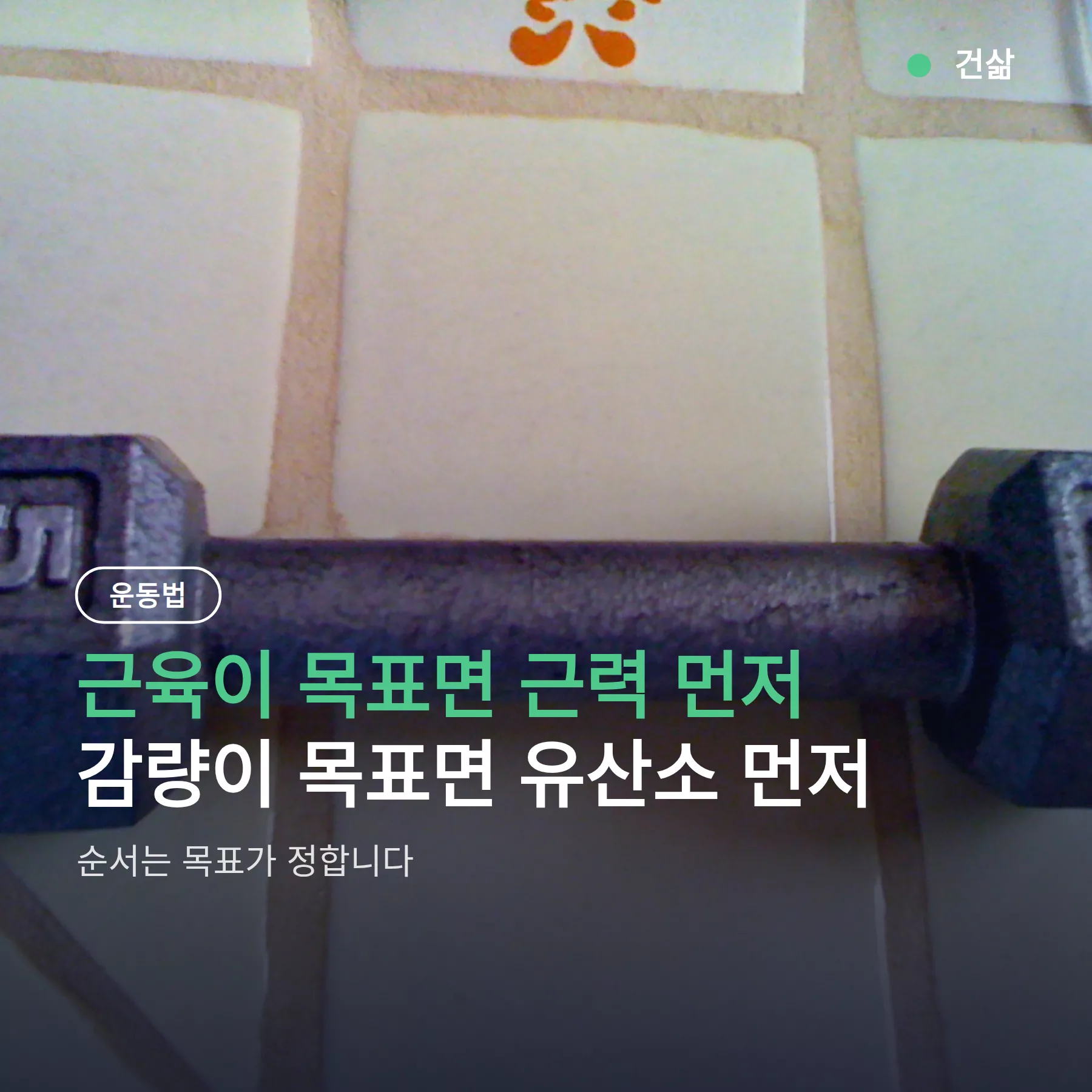 유산소 근력 순서, 목표별 정리 — 근력 주 90분이면 13% 낮아진다