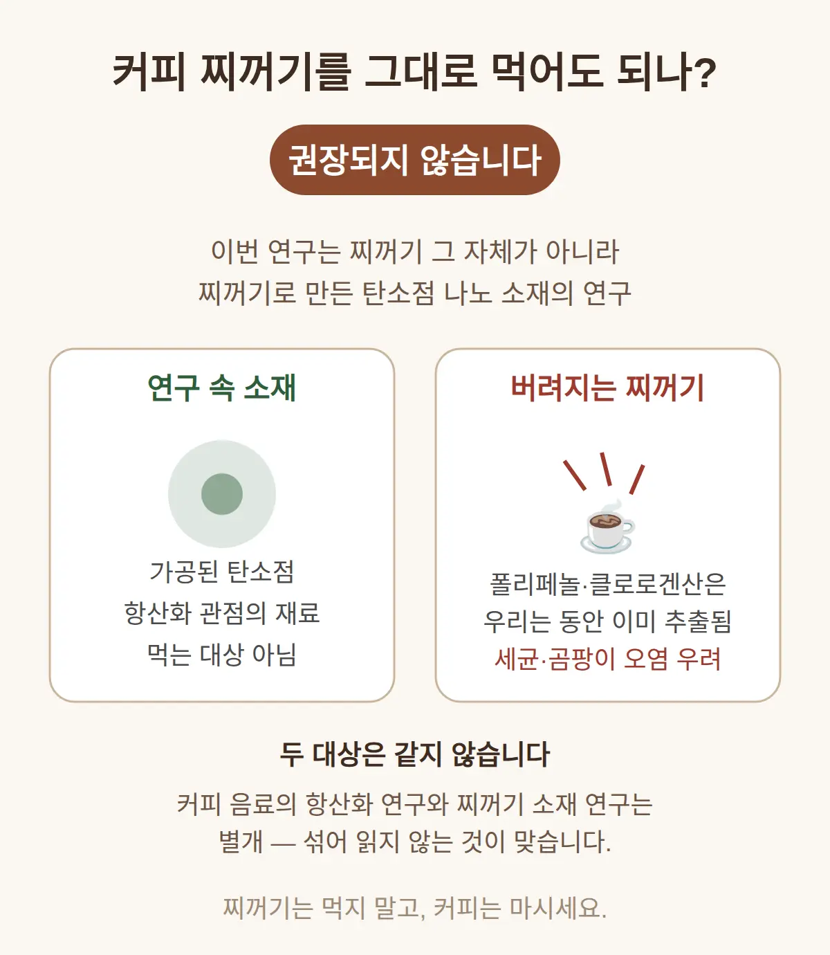 커피 찌꺼기를 그대로 먹어도 되나
