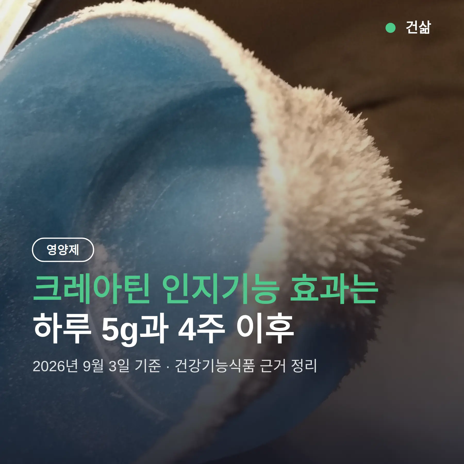 크레아틴 인지기능, 효과는 하루 5g과 4주 이후