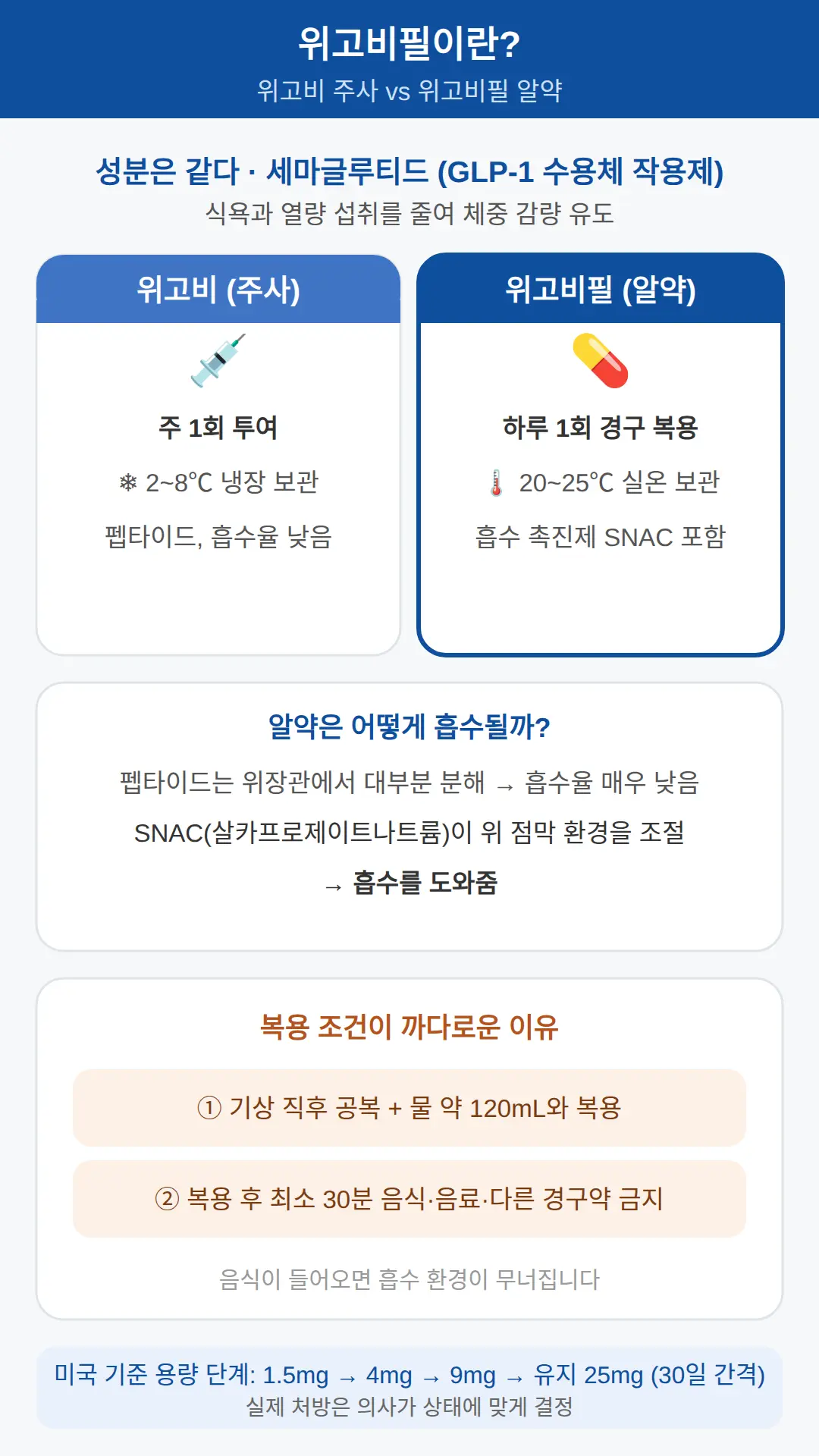 위고비필이란, 주사 위고비와 뭐가 다를까