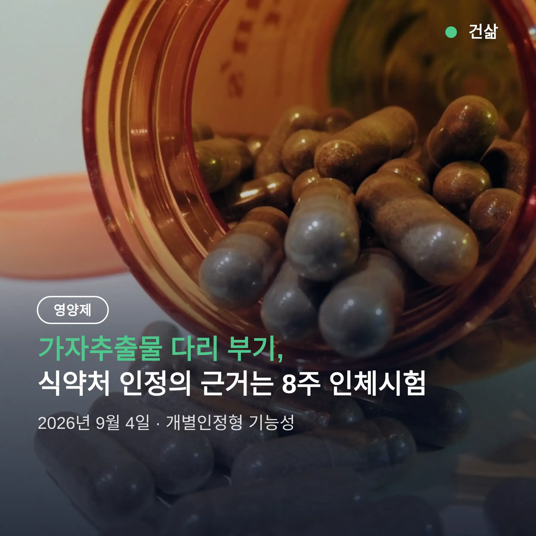 가자추출물 다리 부기, 식약처가 인정한 근거는 8주 인체시험