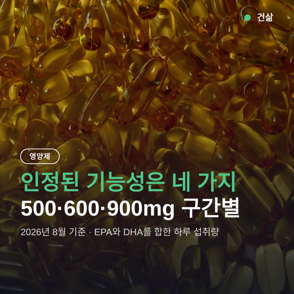 오메가3 효능, 식약처가 인정한 네 가지와 용량 구간