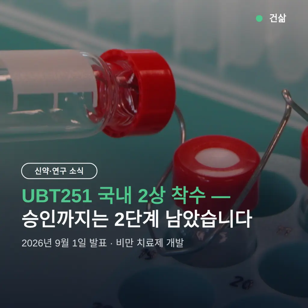 UBT251 국내 임상2상 착수 — 1상에서 확인된 것과 아직 남은 단계