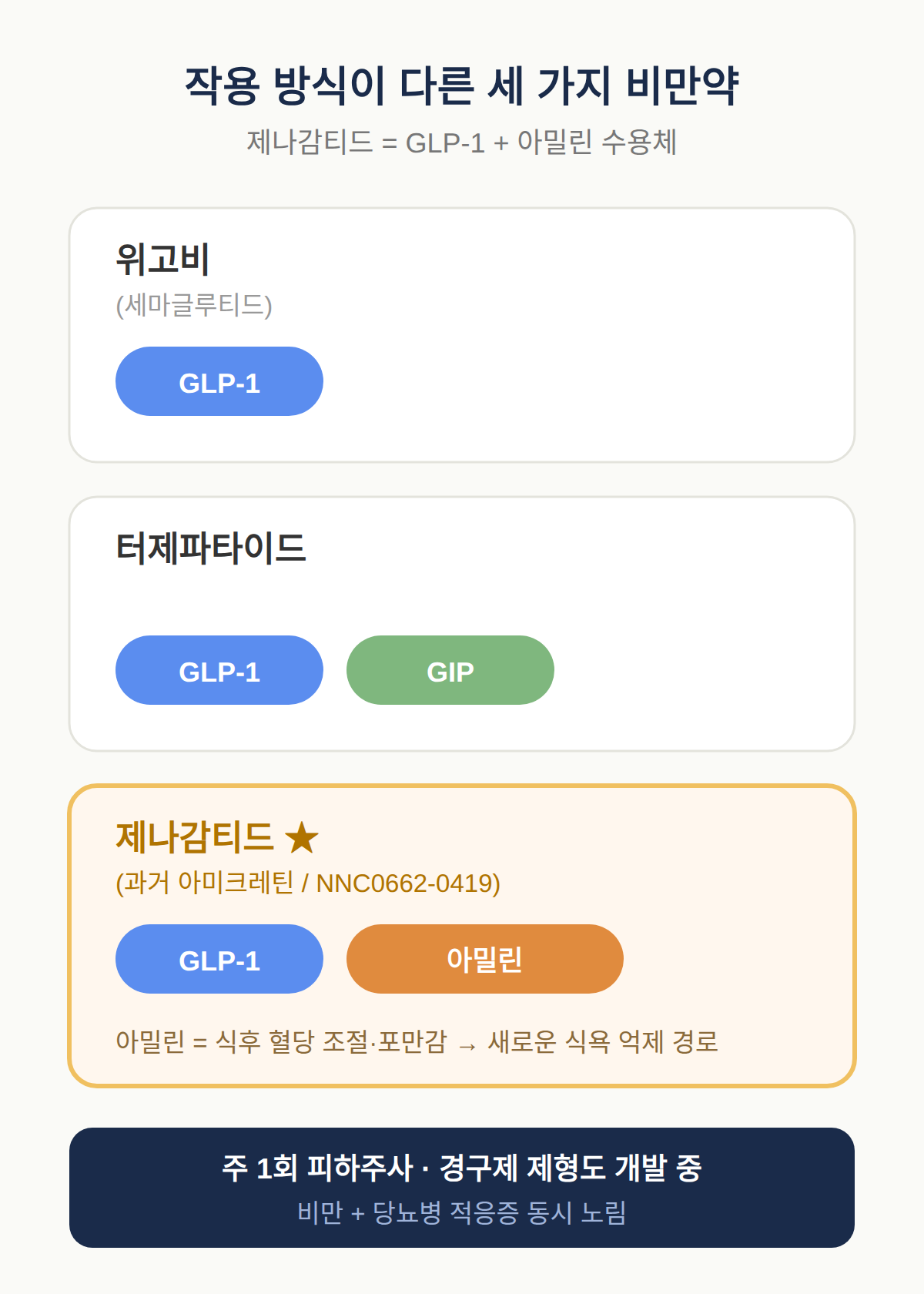 제나감티드는 위고비와 무엇이 다른가